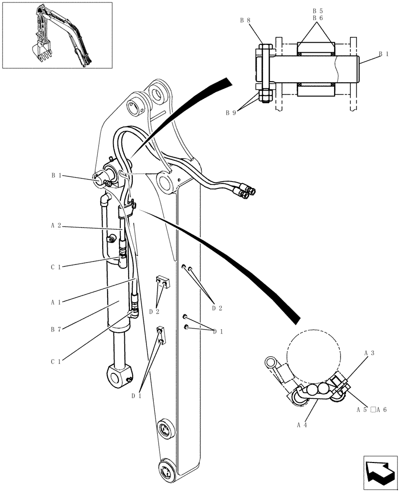 Схема запчастей Case CX36B - (610-01[1-02]) - ARM HYD.LINES (1,32M) (35) - HYDRAULIC SYSTEMS