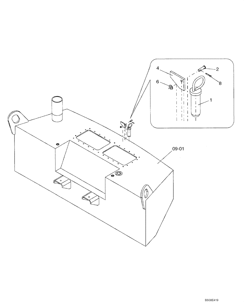 Схема запчастей Case SV208 - (09-02[01]) - DRAWBAR, REAR (GROUP 476) (ND131910) (09) - CHASSIS/ATTACHMENTS