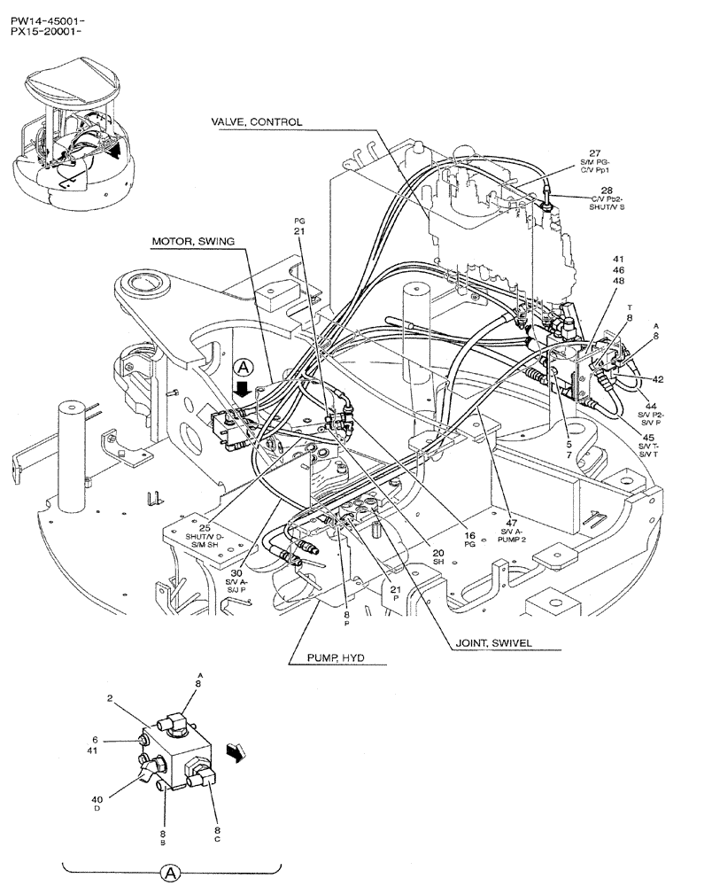 Схема запчастей Case CX31B - (05-007) - CONTROL LINES, REMOTE (COOLER), P/N PH26V00001F1 (35) - HYDRAULIC SYSTEMS