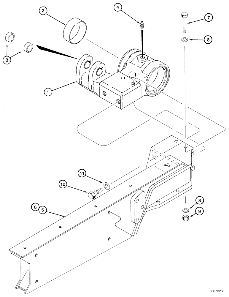 Схема запчастей Case 90XT - (09-45D) - TRENCHER BOOM - MOUNTING (NORTH AMERICA) (09) - CHASSIS