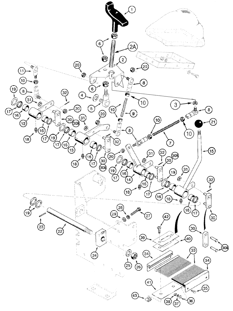 Схема запчастей Case 750H - (08-18) - CONTROLS LEVER AND LINKAGE - MODELS WITH FOUR SPOOL CONTROL VALVE (08) - HYDRAULICS