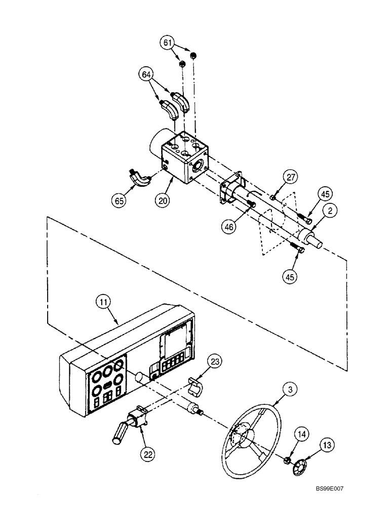 Схема запчастей Case 686G - (5-02) - STEERING COLUMN & MOUNTING (SERIES 1 & 2 BSN 686G JFE0000706; 686GXR JFE0001848; 688G JFE0003613) (05) - STEERING