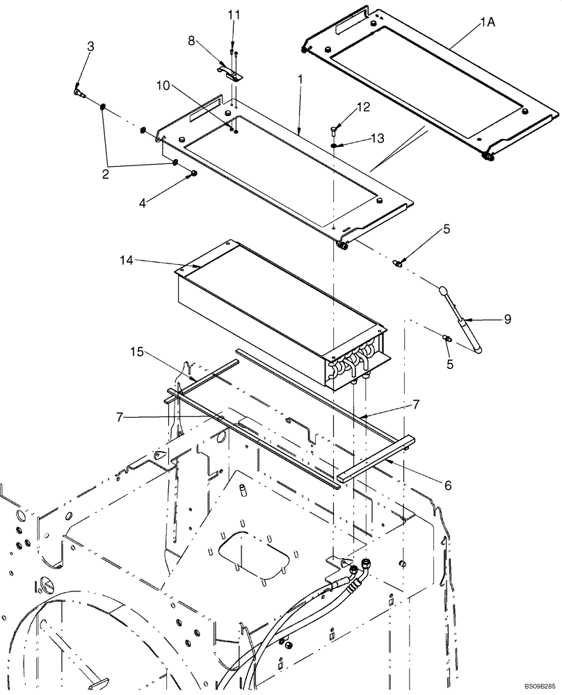 Схема запчастей Case 621E - (09-79) - AIR CONDITIONING - CONDENSER (09) - CHASSIS