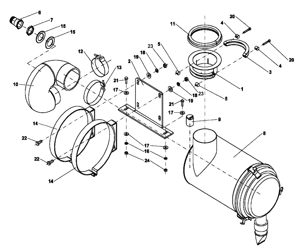 Схема запчастей Case PT240 - (10.202.03) - AIR CLEANER (GROUP 134-ND144822) (10) - ENGINE