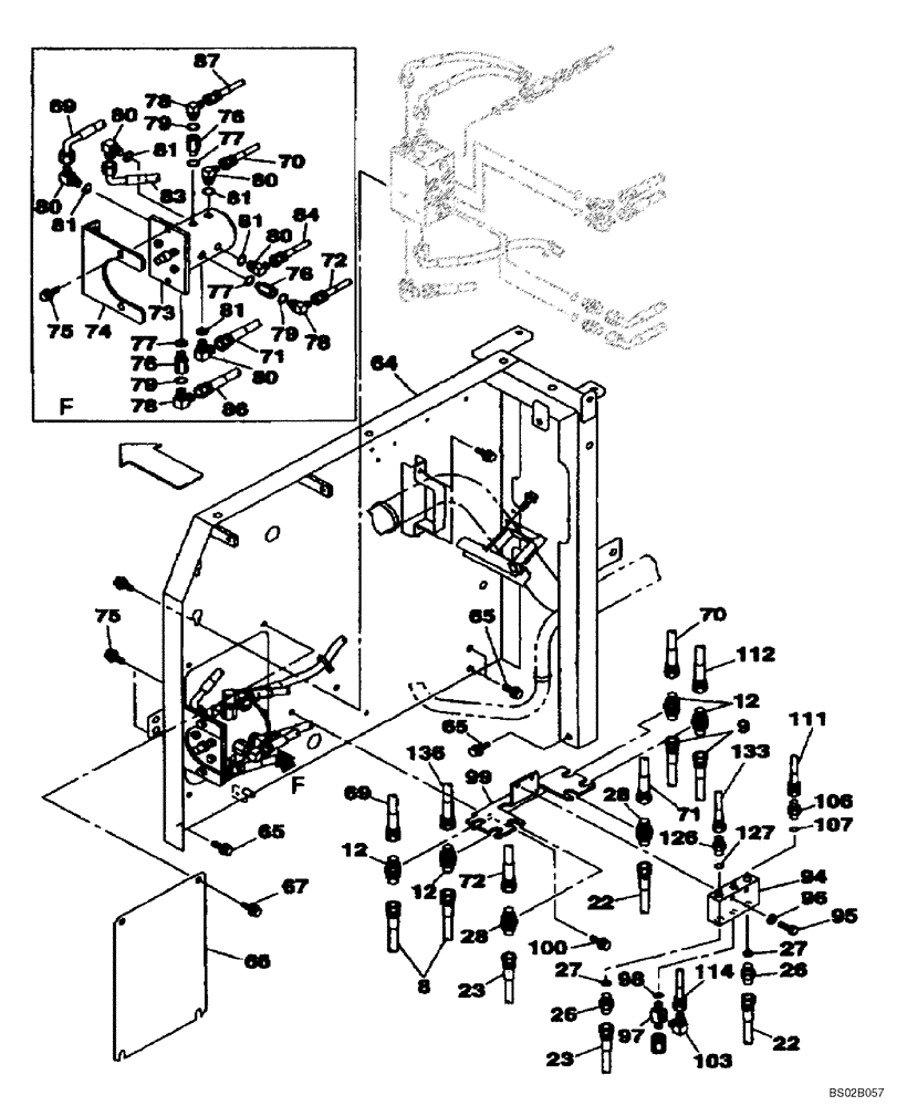 Схема запчастей Case CX130 - (08-041) - HYDRAULICS - PILOT CONTROL LINES (08) - HYDRAULICS