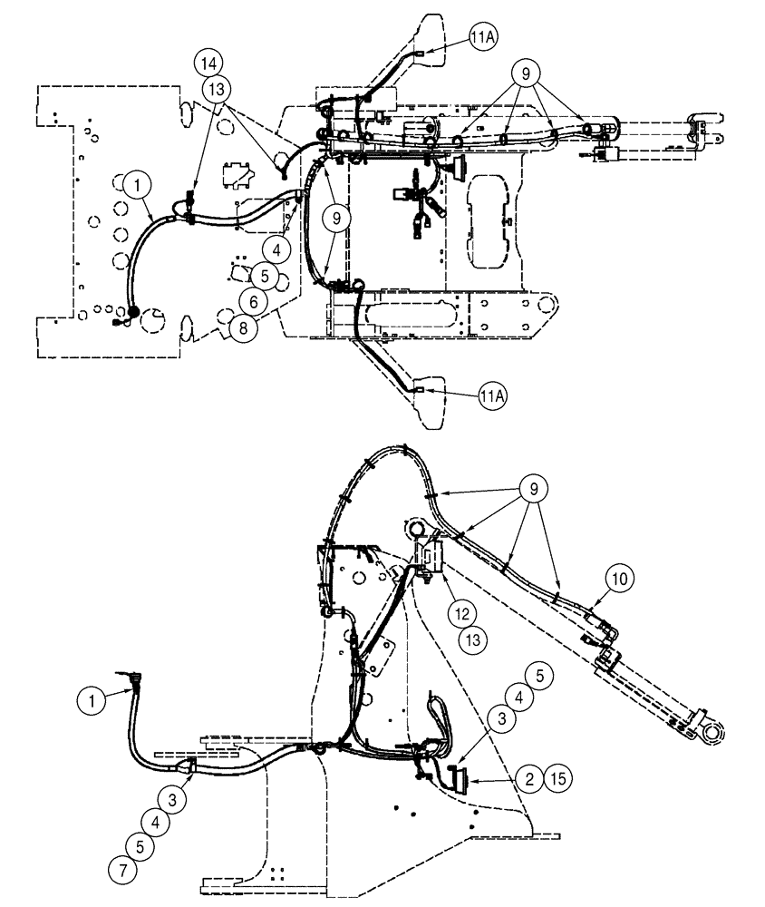 Схема запчастей Case 621D - (04-08) - HARNESS, FRONT, XT LOADER (04) - ELECTRICAL SYSTEMS