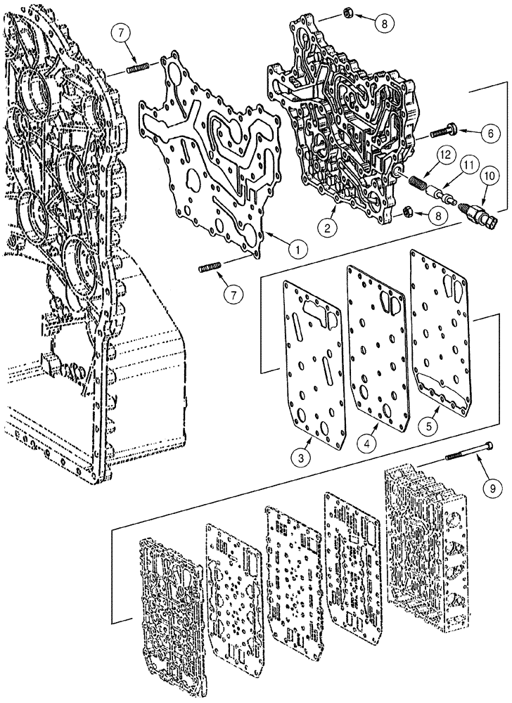 Схема запчастей Case 821C - (06-16) - TRANSMISSION VALVE PLATES (06) - POWER TRAIN