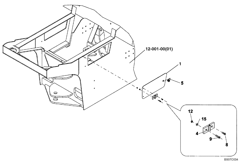 Схема запчастей Case SV216 - (39.100.10) - DOOR, ACCESS LH (GROUP 483) (ND126706) (39) - FRAMES AND BALLASTING