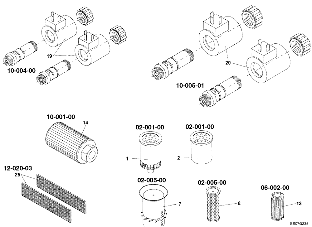 Схема запчастей Case SV216 - (01-001-00[01]) - QUICK REFERENCE TO FREQUENTLY ORDERED PARTS (GROUP 544) (ND127535) (00) - PICTORIAL INDEX