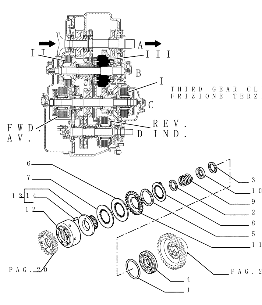 Схема запчастей Case 1850K - (1.211[19]) - TRANSMISSION - COMPONENTS Hydrostatic Transmission