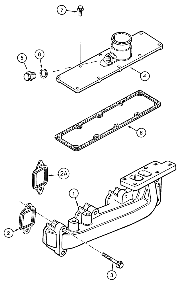 Схема запчастей Case 90XT - (02-14) - MANIFOLDS NORTH AMERICA/EUROPE - JAF0245224 (02) - ENGINE