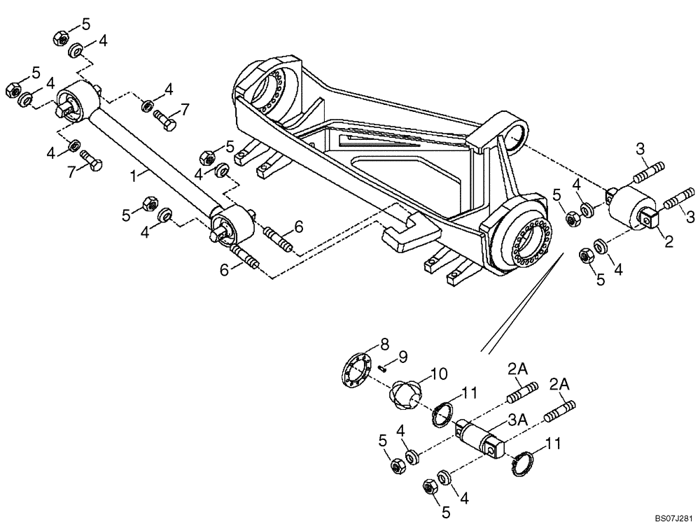 Схема запчастей Case 327B - (38A01000659[001]) - SUSPENSION INSTALL, FRONT (87535991) (09) - Implement / Hydraulics / Frame / Brakes