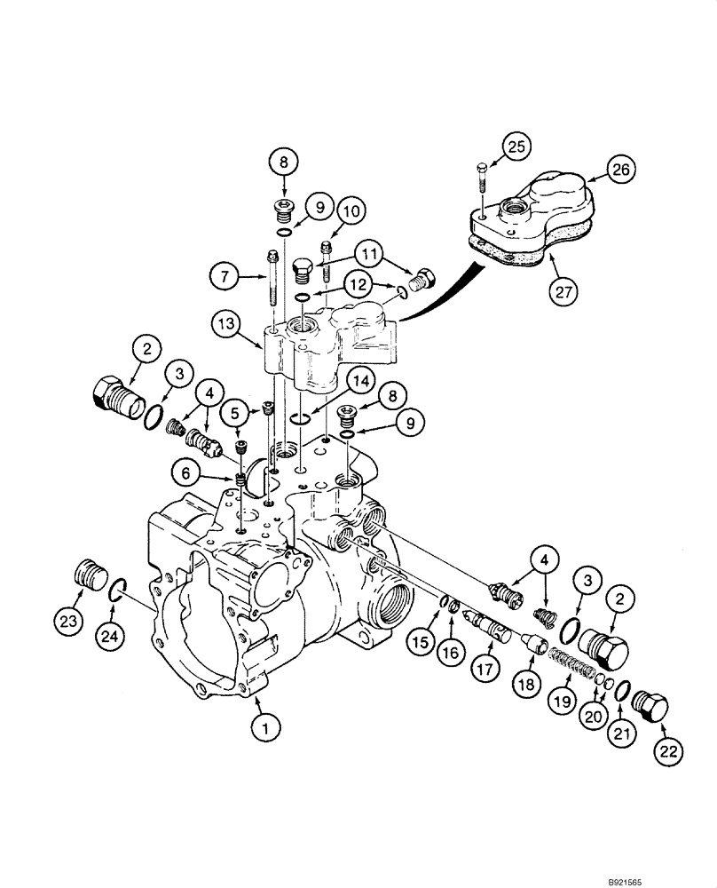 Схема запчастей Case 1840 - (06-07C) - TANDEM PUMP ASSEMBLY, REAR DRIVE PUMP, - JAF0119226 (06) - POWER TRAIN