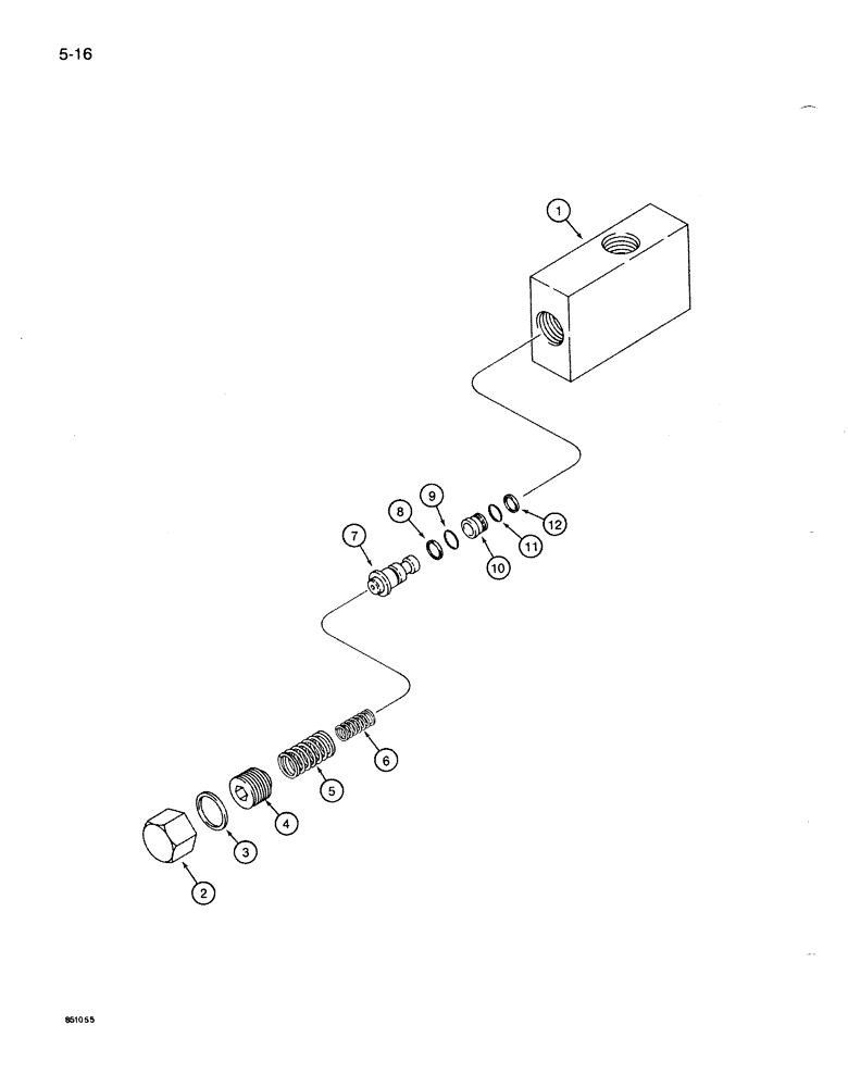 Схема запчастей Case 1086B - (5-016) - STEERING RELIEF VALVE (05) - STEERING