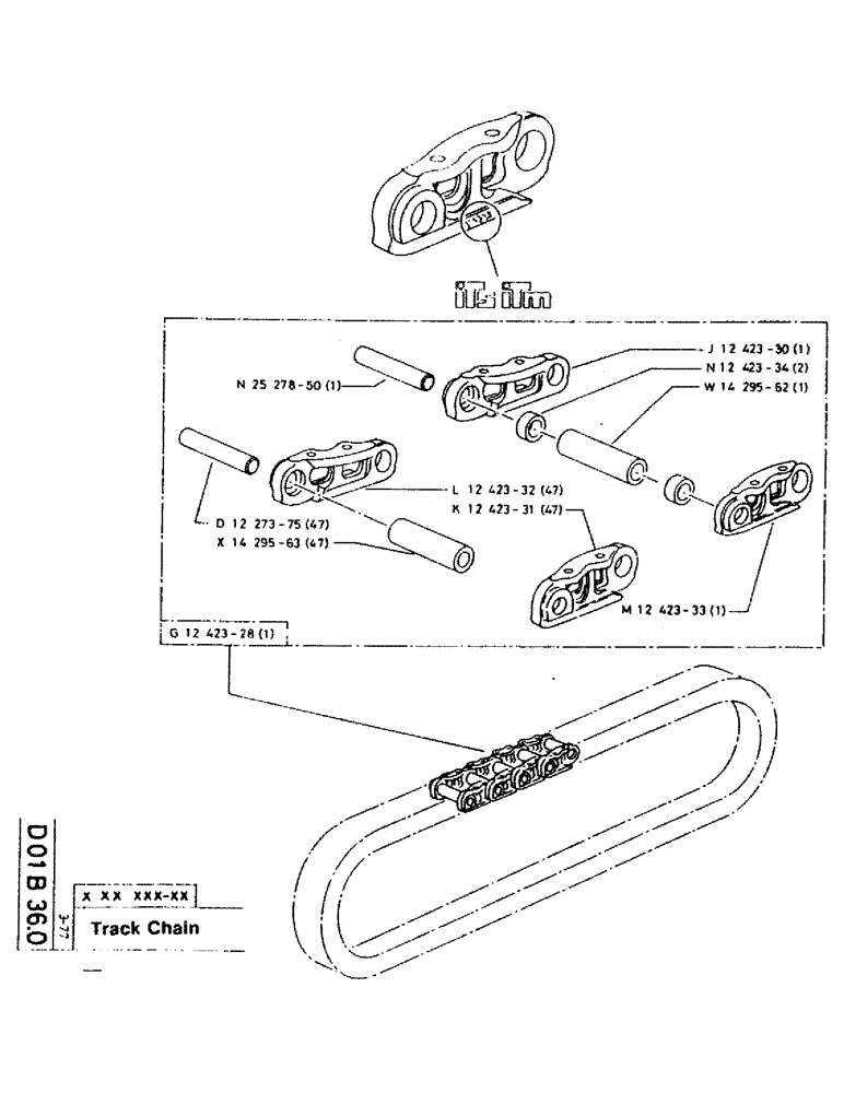 Схема запчастей Case 220CKS - (35) - TRACK CHAIN (04) - UNDERCARRIAGE