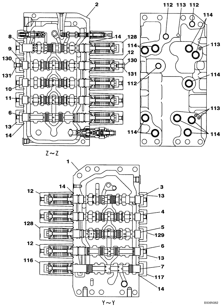 Схема запчастей Case CX470B - (08-77) - CONTROL VALVE (08) - HYDRAULICS