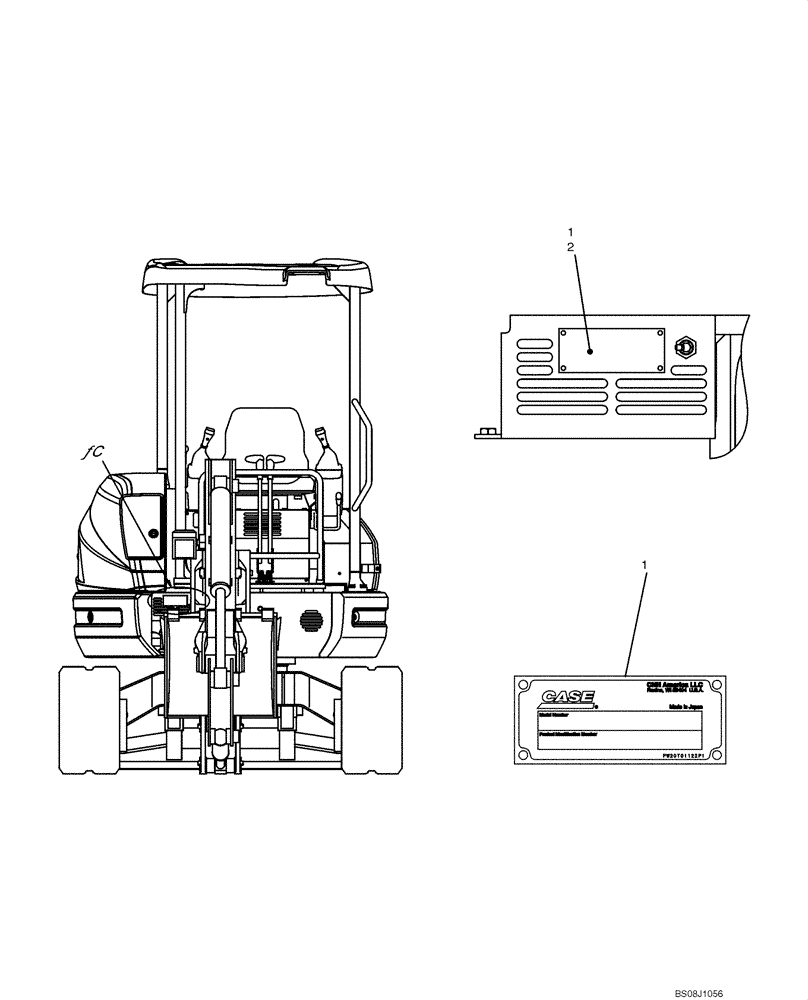 Схема запчастей Case CX50B - (06-007) - NAME PLATE INSTALLATION (PW22T00173F1) NAME-PLATE