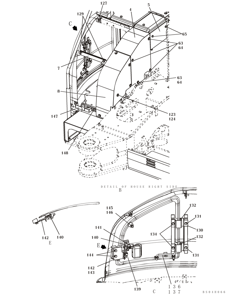 Схема запчастей Case CX80 - (09-08) - FRAMES, COVERS (09) - CHASSIS/ATTACHMENTS