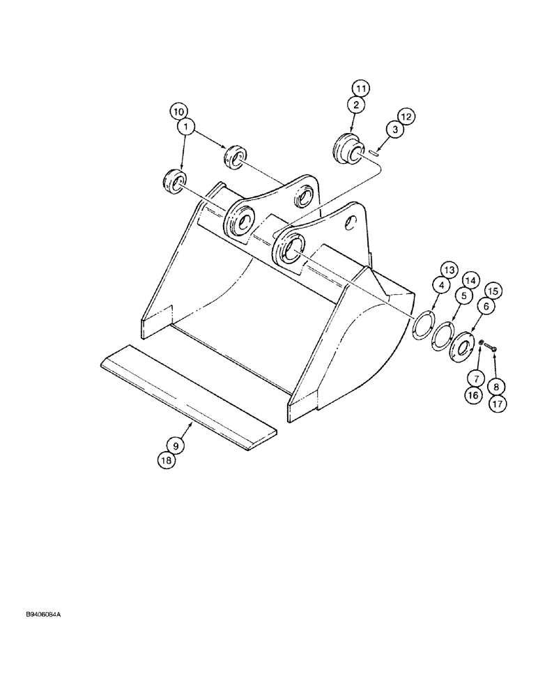 Схема запчастей Case 9030 - (9-76) - CENTRAL FABRICATORS BUCKETS, GENERAL PURPOSE AND HEAVY DUTY - DITCH (09) - CHASSIS