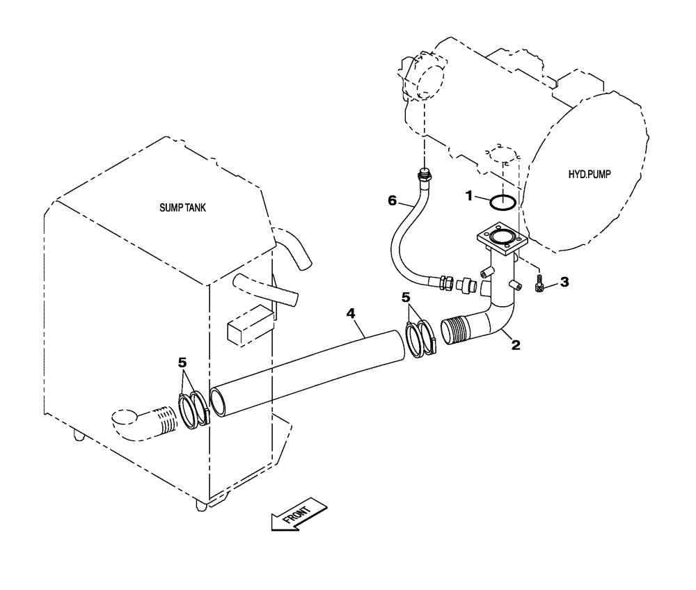 Схема запчастей Case CX210C NLC - (35.745.01) - SUCTION HYDRAULIC CIRCUIT (35) - HYDRAULIC SYSTEMS