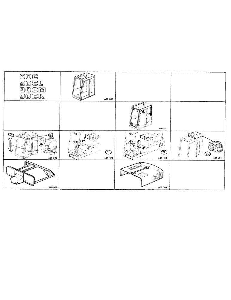 Схема запчастей Case 90CL - (001D) - PICTORIAL (00) - PICTORIAL INDEX