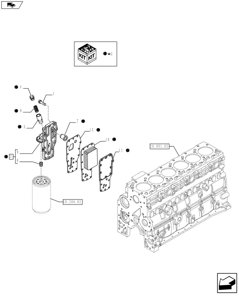 Схема запчастей Case F4HFE613Z A005 - (10.408.01) - HEAT EXCHANGER - ENGINE (504096820) (10) - ENGINE