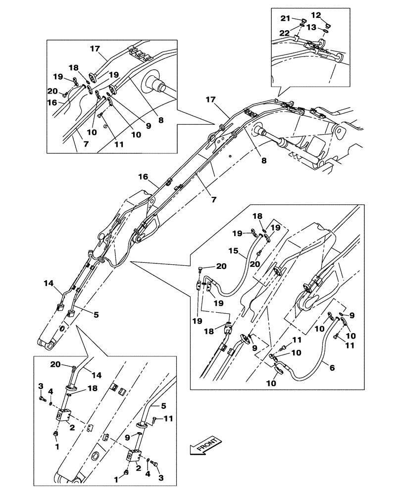 Схема запчастей Case CX300C - (08-026-00[01]) - HYDRAULIC CIRCUIT - OPTIONAL - DIPPER - 3.66 M (08) - HYDRAULICS