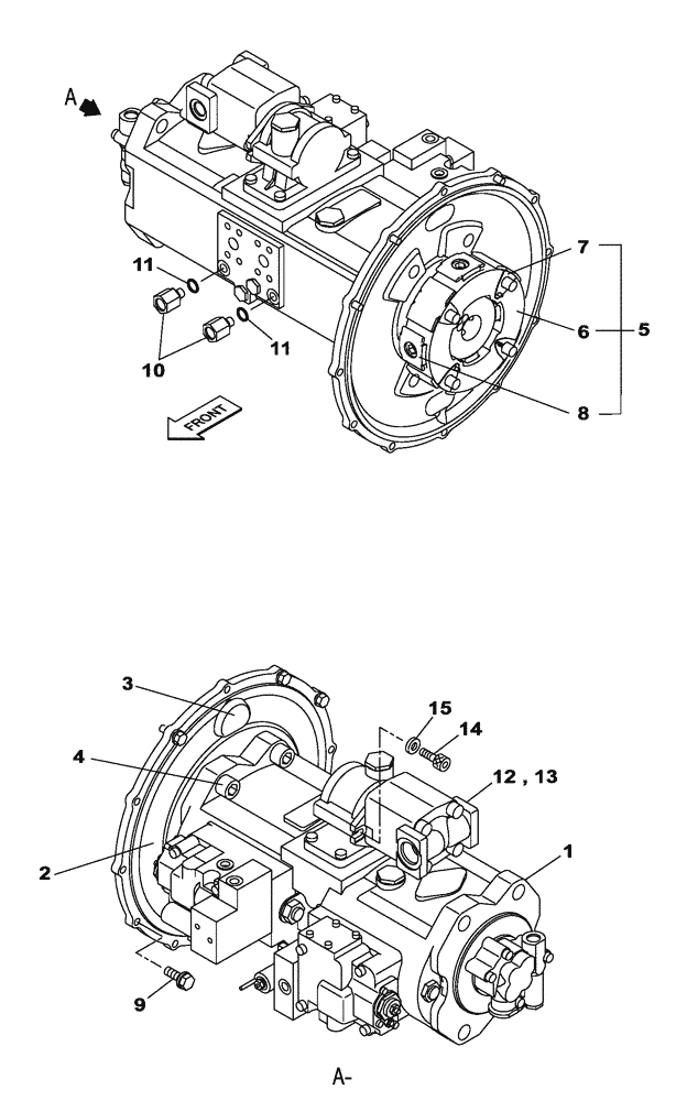 Схема запчастей Case CX210C LC - (35.106.05) - HYDRAULIC PUMP - COUPLING - OPTIONAL (35) - HYDRAULIC SYSTEMS