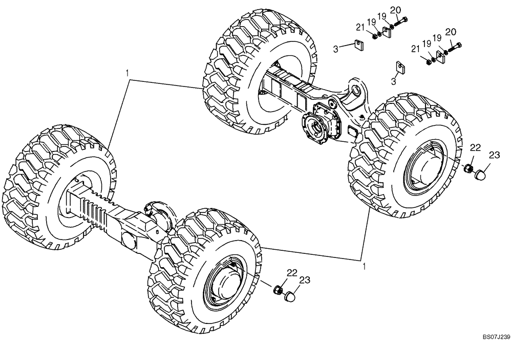 Схема запчастей Case 21E - (05.093[2772657000]) - WHEELS INSTALLATION 365/70R18 EM (44) - WHEELS