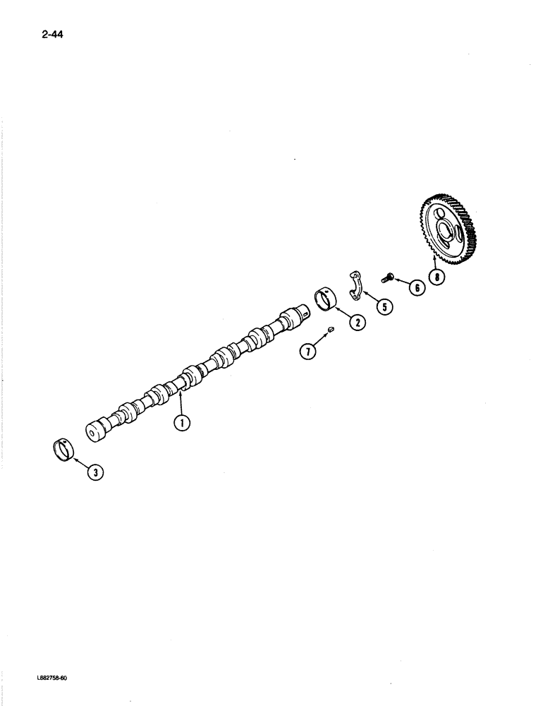 Схема запчастей Case 780C - (2-44) - CAMSHAFT, 6T-590 ENGINE (02) - ENGINE