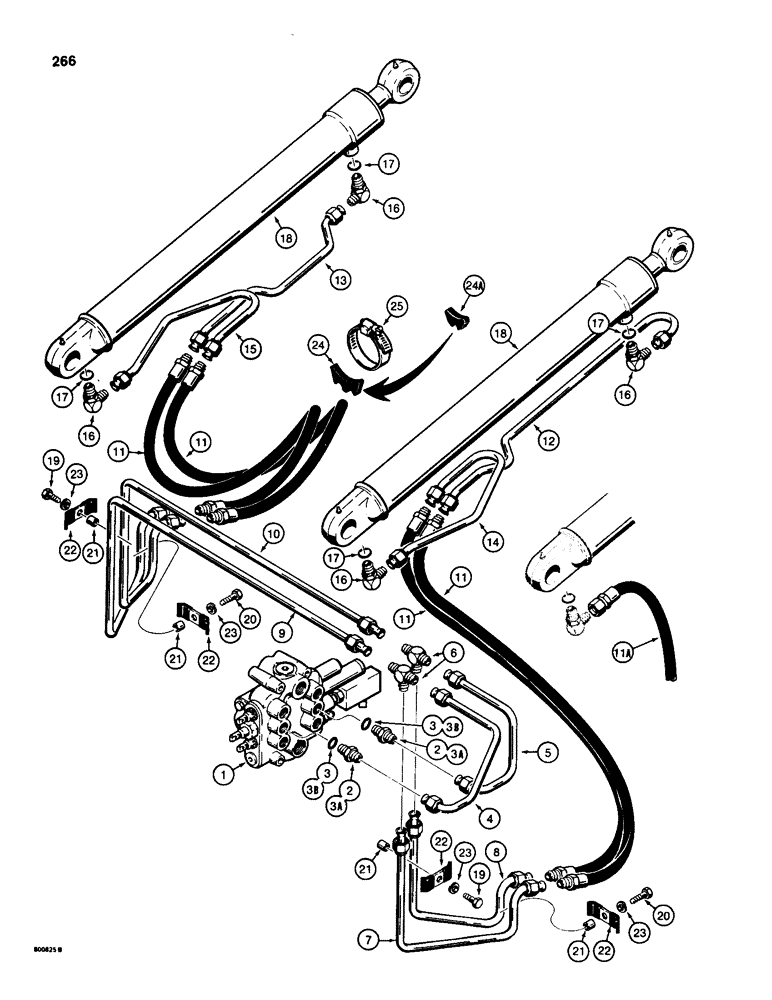 Схема запчастей Case 580SD - (266) - LOADER LIFT CYLINDER HYDRAULIC CIRCUIT (08) - HYDRAULICS