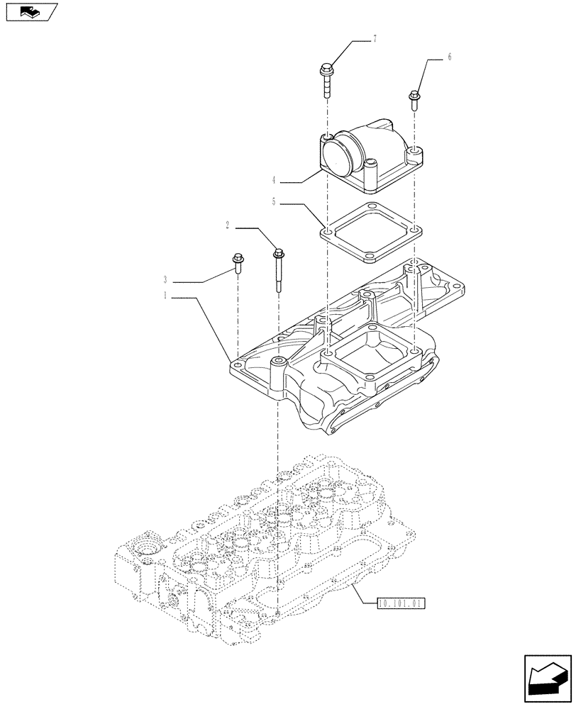 Схема запчастей Case F4HE9484C J100 - (10.254.01) - INTAKE MANIFOLD (2855804-2855808) (10) - ENGINE