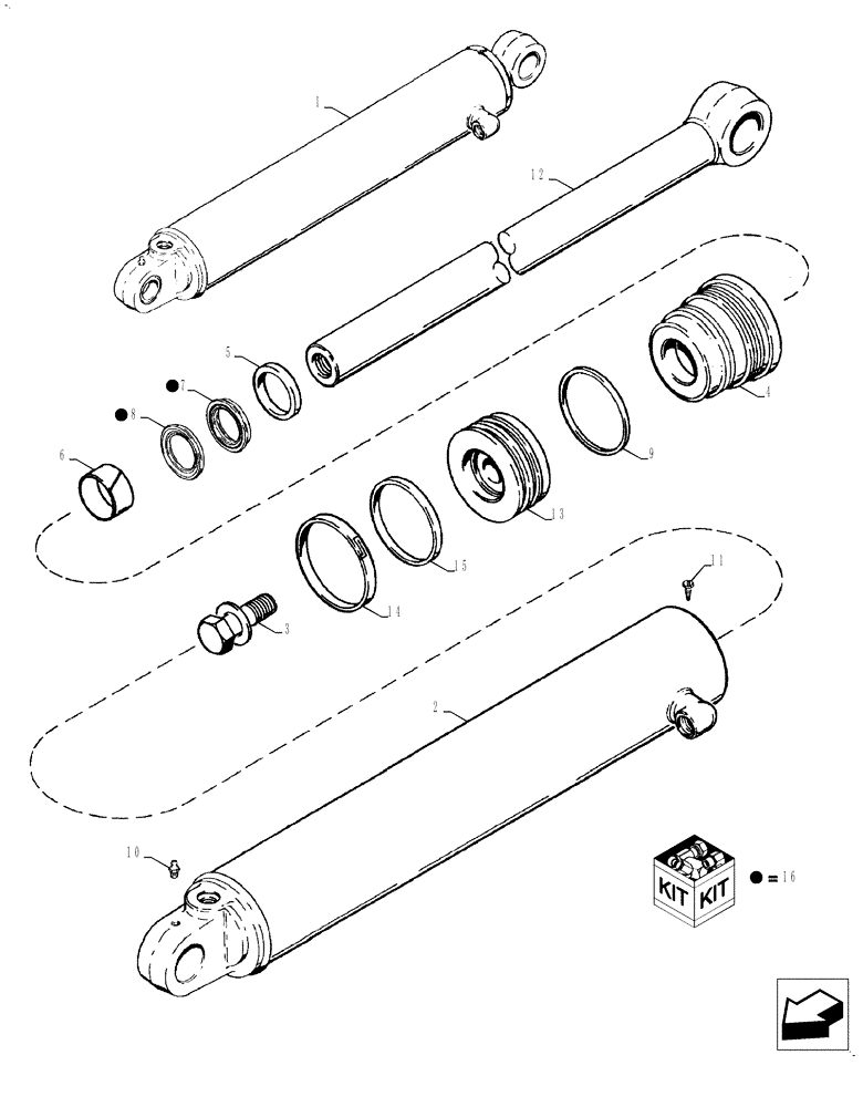 Схема запчастей Case 580SN WT - (35.732.01[06]) - CYLINDER - BACKHOE STABILIZER (580SN) (35) - HYDRAULIC SYSTEMS