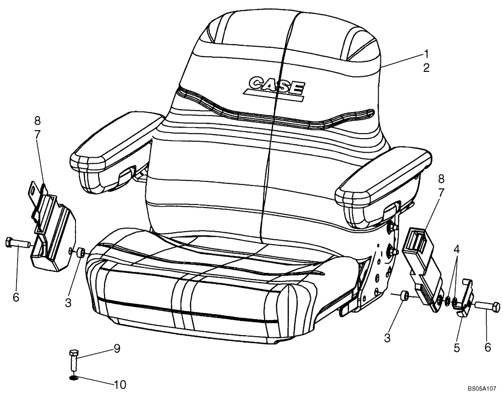 Схема запчастей Case 580M - (09-46B) - SEAT - MOUNTING (SEARS MECHANICAL SUSPENSION) (09) - CHASSIS/ATTACHMENTS