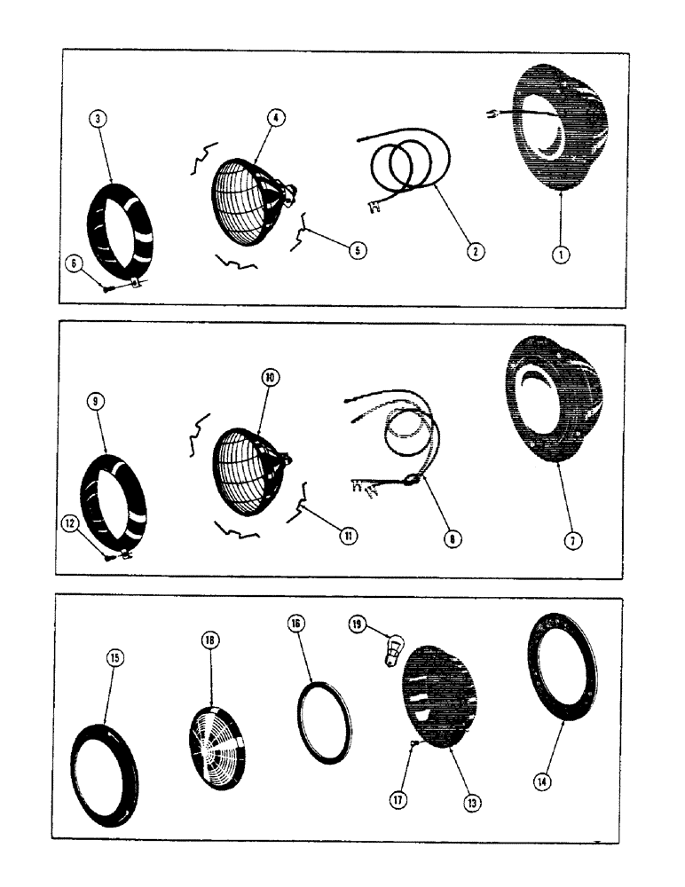 Схема запчастей Case 600 - (056) - HEAD AND TAIL LIGHTS, HOUSINGS, SEALED BEAMS, BULBS, LENS (06) - ELECTRICAL SYSTEMS