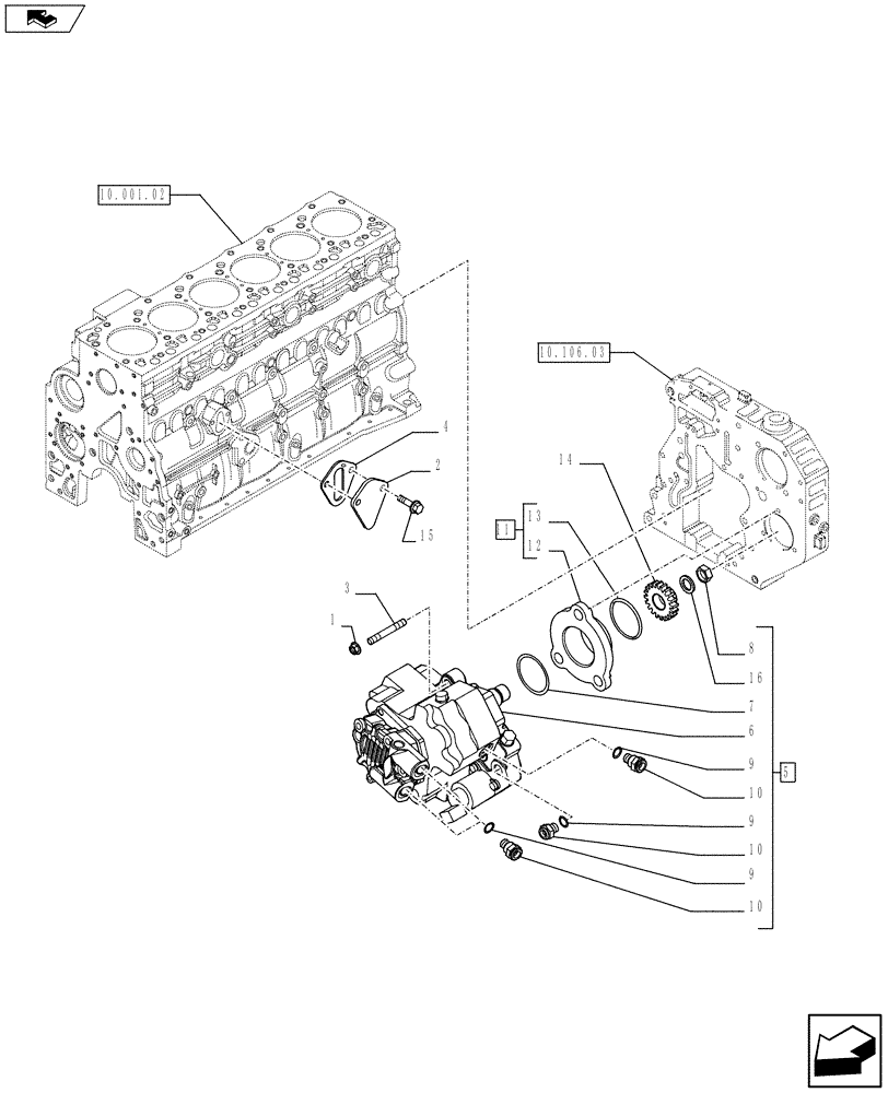 Схема запчастей Case 621F - (10.247.01) - INJECTION PUMP (10) - ENGINE