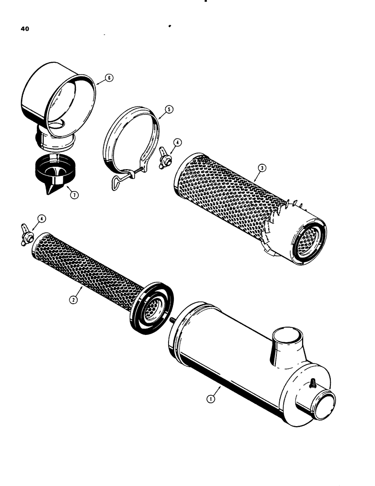 Схема запчастей Case 450B - (040) - R39391 AIR CLEANER (01) - ENGINE