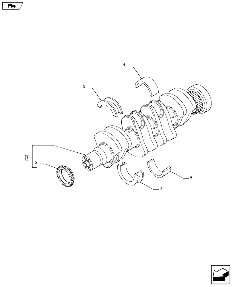 Схема запчастей Case F4GE9454K J604 - (10.103.01) - CRANKSHAFT (2856271) (10) - ENGINE