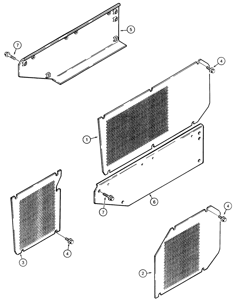 Схема запчастей Case 850E - (9-046) - ENGINE SIDE SHIELDS (09) - CHASSIS/ATTACHMENTS