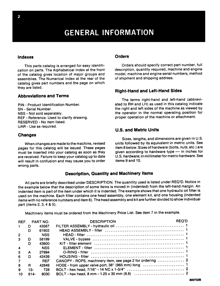 Схема запчастей Case 585D - (002) - GENERAL INFORMATION (05) - SERVICE & MAINTENANCE