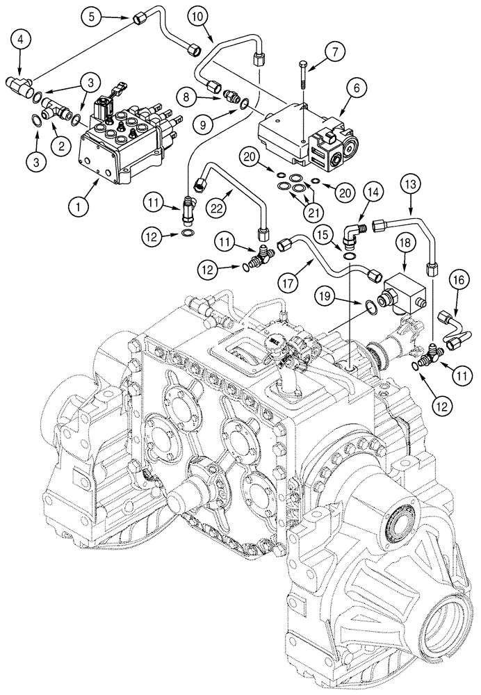 Схема запчастей Case 750H - (06-12) - TRANSMISSION HYDRAULIC LINES (06) - POWER TRAIN