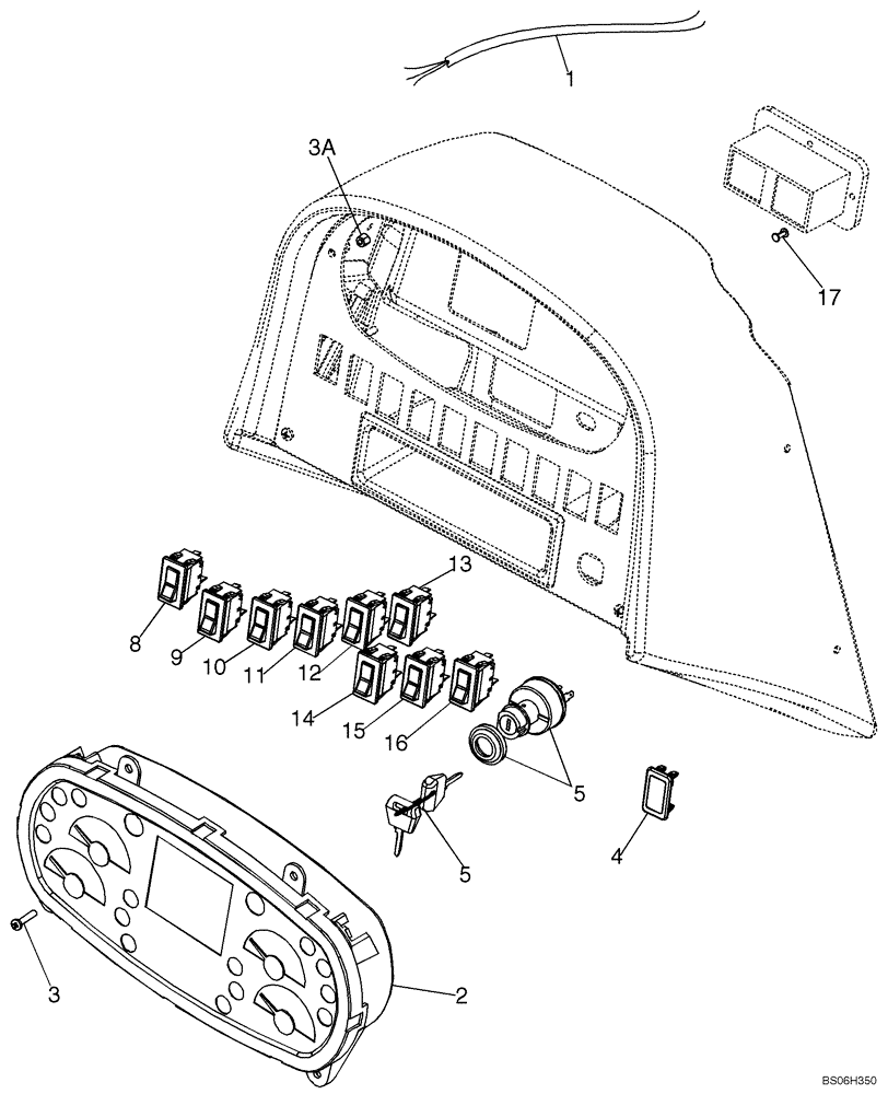 Схема запчастей Case 1150K - (04-13) - HARNESS, FRONT CONSOLE AND SWITCHES - CAB (04) - ELECTRICAL SYSTEMS