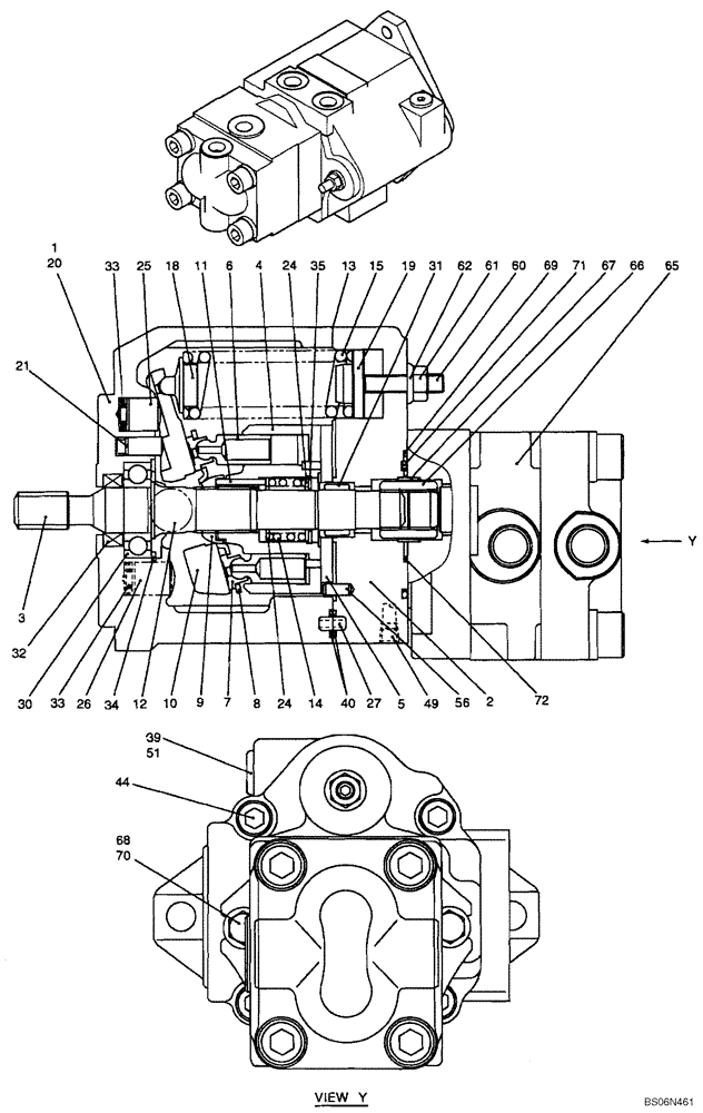 Схема запчастей Case CX17B - (08-021[00]) - PUMP ASSY (PU10V00014F1) (35) - HYDRAULIC SYSTEMS