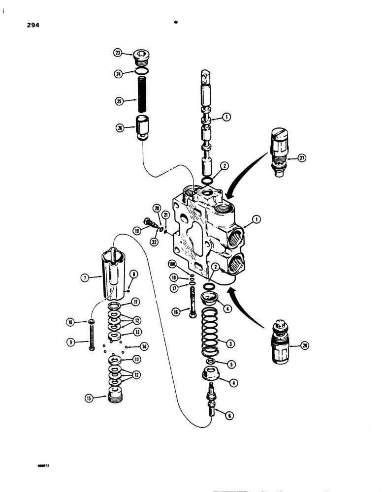 Схема запчастей Case 850B - (294) - D88765 LOADER LIFT SECTION (07) - HYDRAULIC SYSTEM