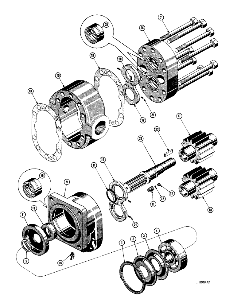 Схема запчастей Case 800 - (242) - R12536 HYDRAULIC PUMP (07) - HYDRAULIC SYSTEM