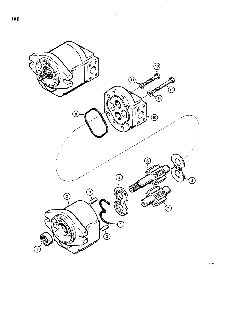 Схема запчастей Case 855C - (182) - R37951 EQUIPMENT PUMP (07) - HYDRAULIC SYSTEM