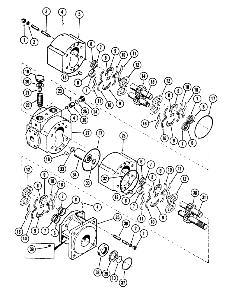 Схема запчастей Case 50 - (6-130) - TRACK DRIVE MOTOR, DUAL SPEED (06) - POWER TRAIN