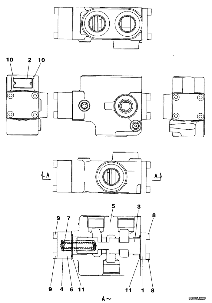 Схема запчастей Case CX350B - (08-59) - VALVE ASSY, DIRECTIONAL (08) - HYDRAULICS