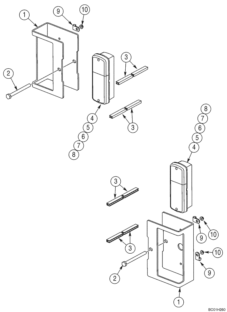 Схема запчастей Case 95XT - (04-24) - MOUNTING - LAMP ASSY, COMBINATION, REAR (04) - ELECTRICAL SYSTEMS