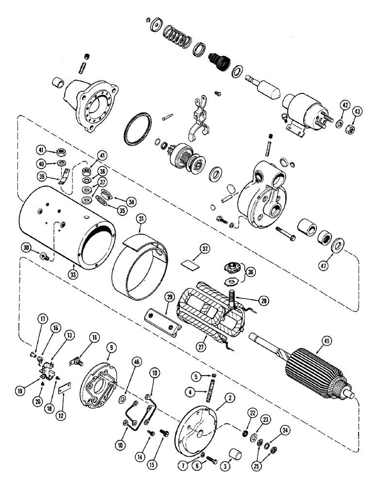 Схема запчастей Case 680CK - (060) - A59217 STARTING MOTOR, (267B) DIESEL ENGINE (55) - ELECTRICAL SYSTEMS